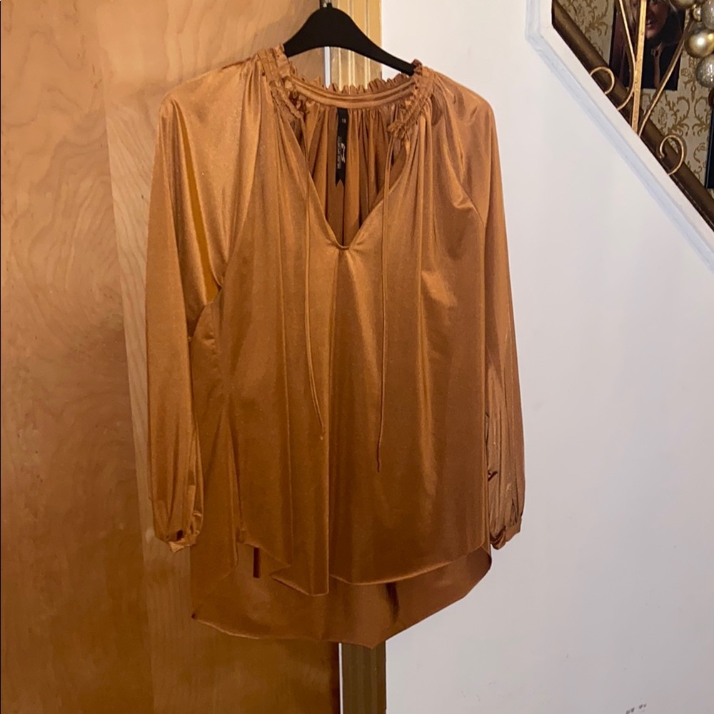 Melissa McCarthy Seven7 Gold Blouse